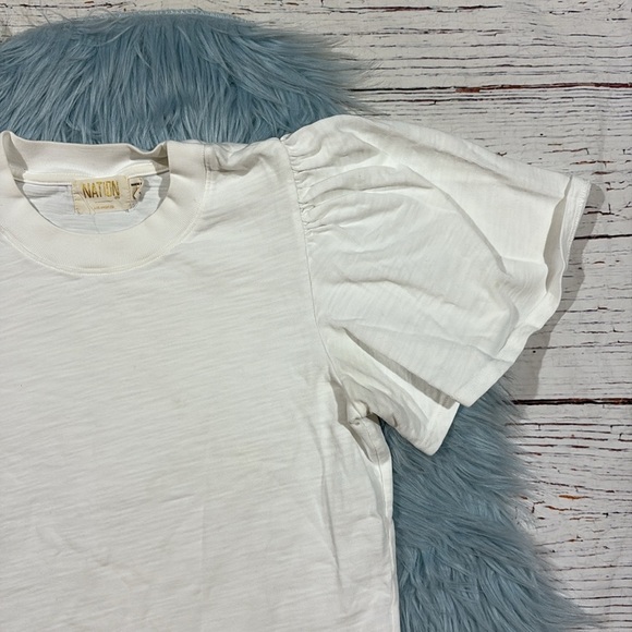 Nation Ltd Savannah flutter sleeve white top - Picture 5 of 10